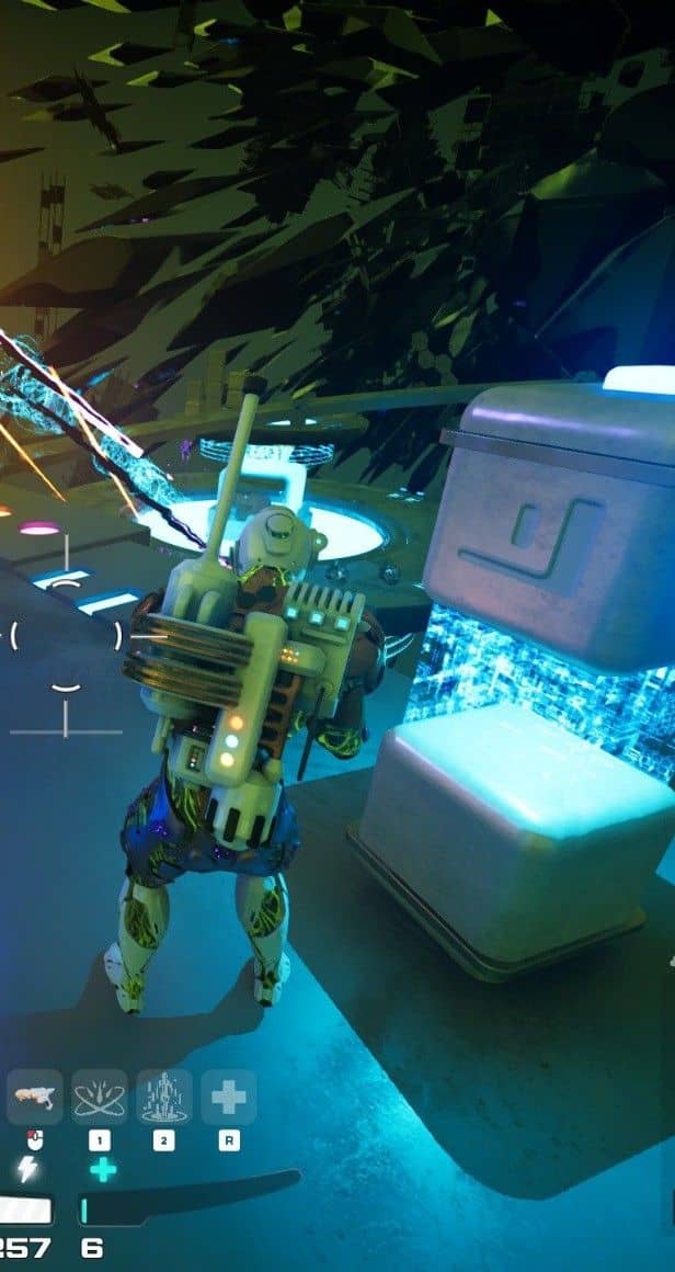 Two Echoes defending Residuum supply crates in a real-time co-op mission